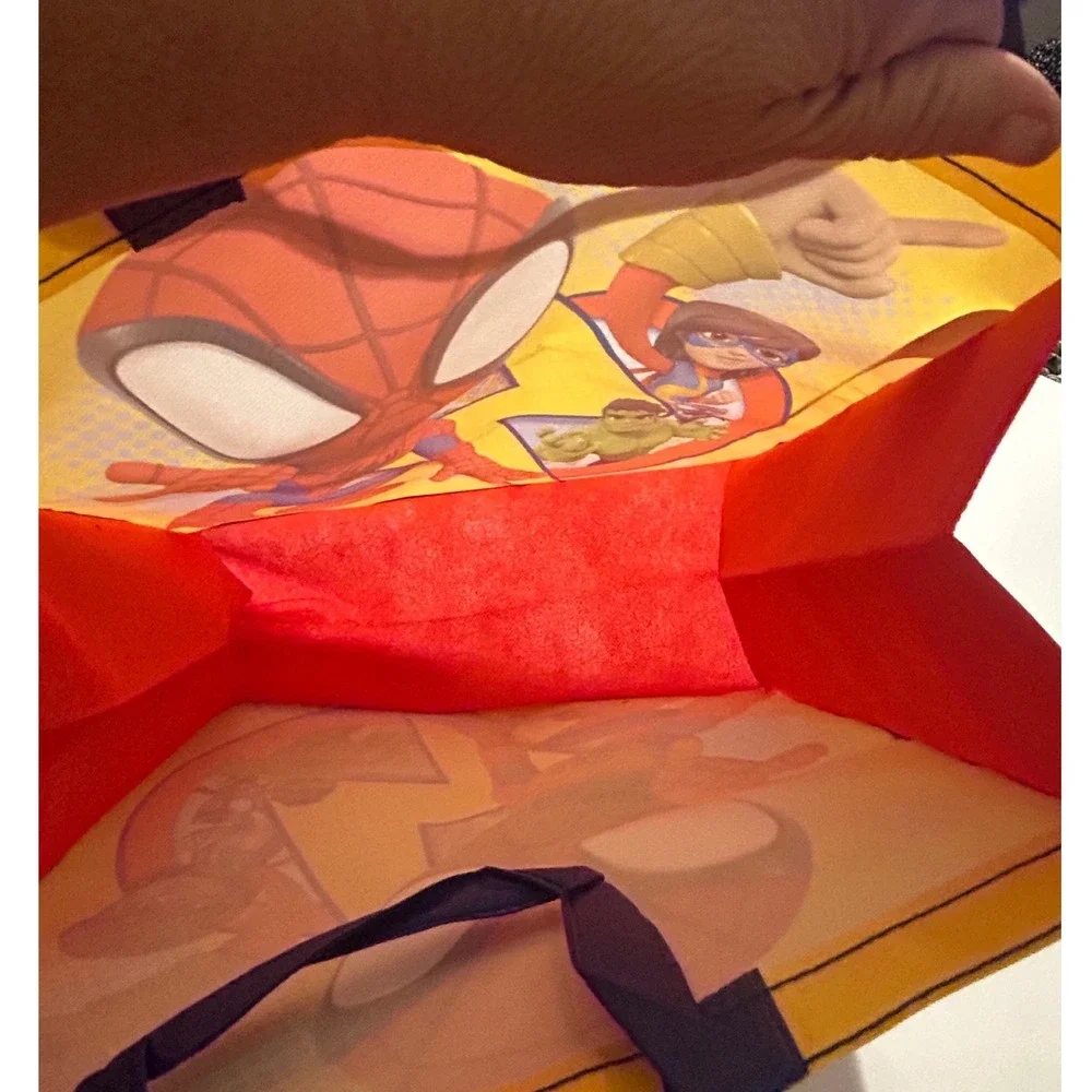 Marvel Spidey and His Amazing Friends Reusable Tote Bag Spiderman Hulk Yellow